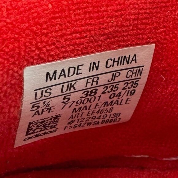 adidas Originals Rivalry Low Leather Sneaker Unisex Red White Size Youth 5.5 - Picture 9 of 12